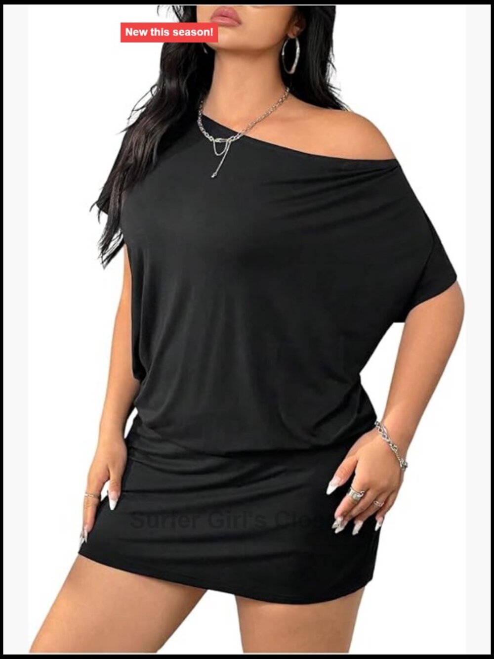 Plus Size Off Shoulder Tshirt Dress Bodycon Mini